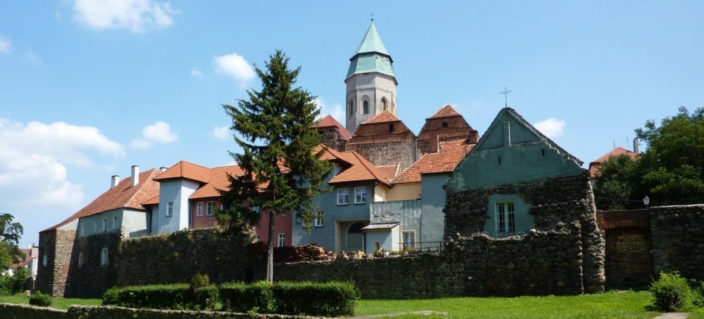 widok starego miasta otoczonego murem
